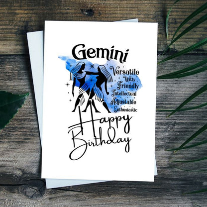 Gemini Printable Birthday Card