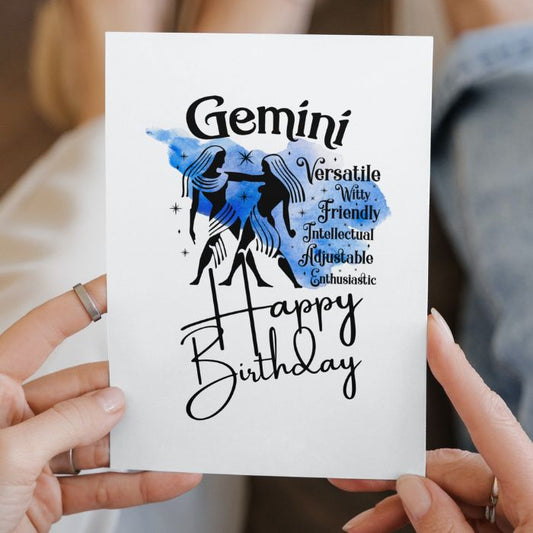 Gemini Printable Birthday Card
