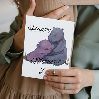 Happy Mother's Day Card Hippo Love