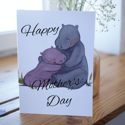 Happy Mother's Day Card Hippo Love