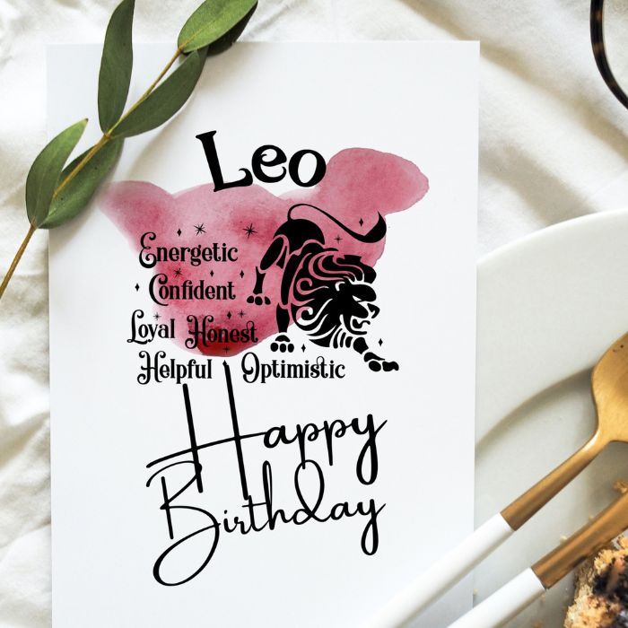 Leo Printable Birthday Card