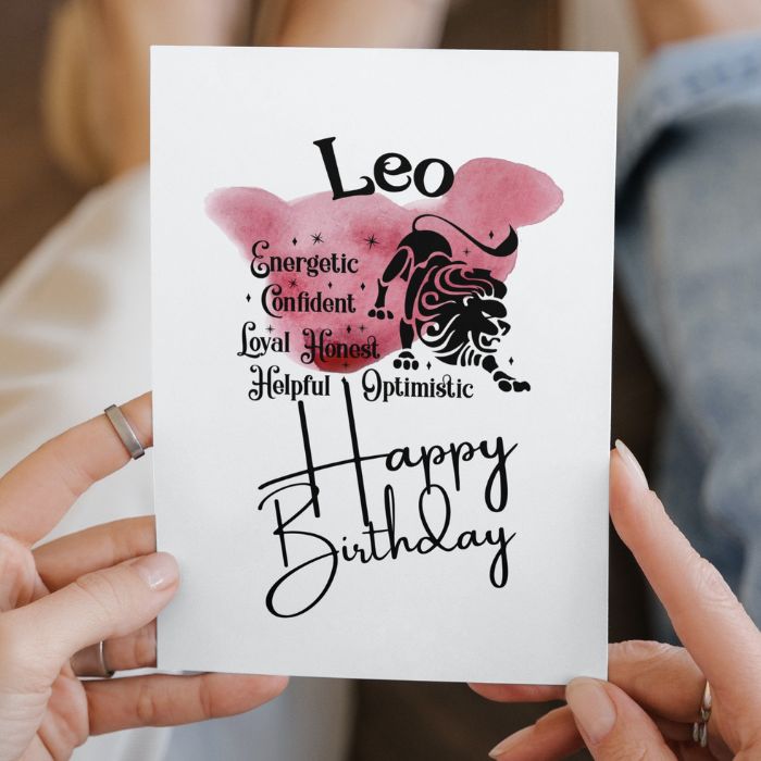 Leo Printable Birthday Card