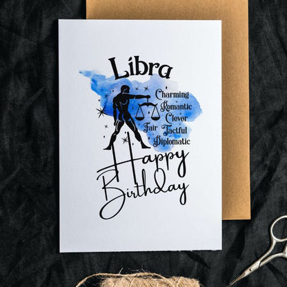 Libra Printable Birthday Card