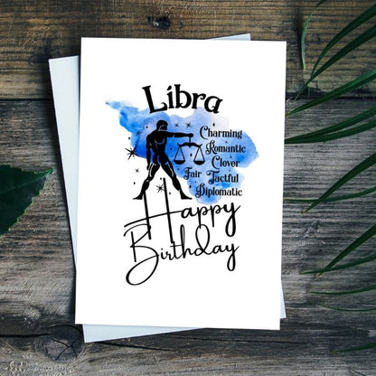 Libra Printable Birthday Card