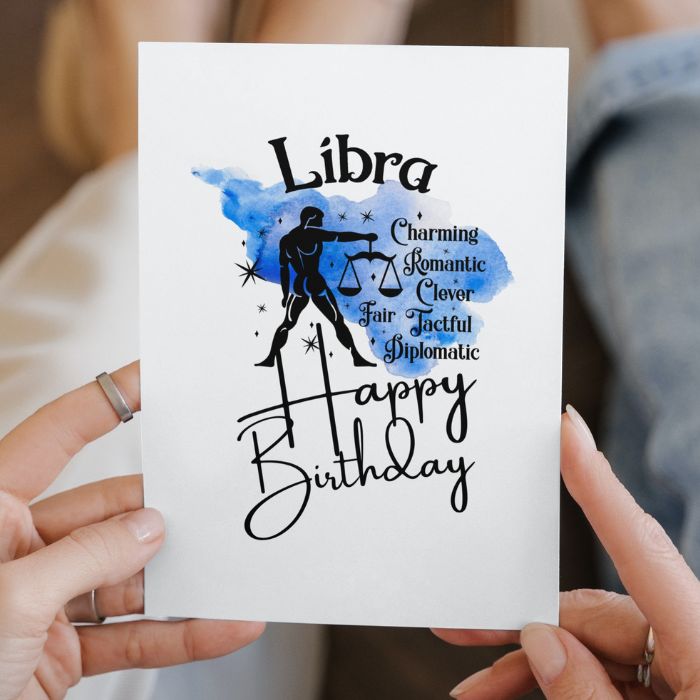 Libra Printable Birthday Card