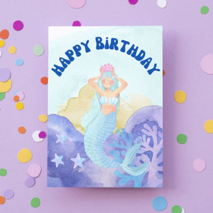 Mermaid Printable Birthday Card #2 - Ocean Birthday