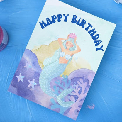 Mermaid Printable Birthday Card #2 - Ocean Birthday