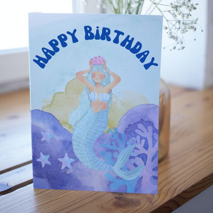 Mermaid Printable Birthday Card #2 - Ocean Birthday