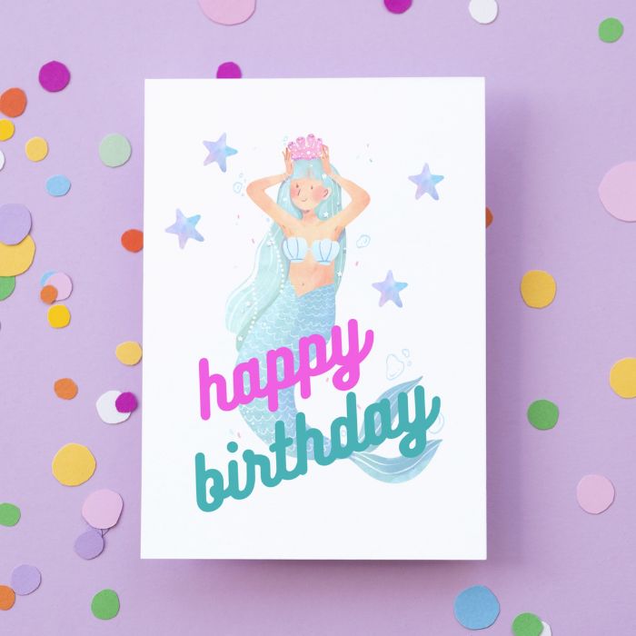 Mermaid Printable Birthday Card