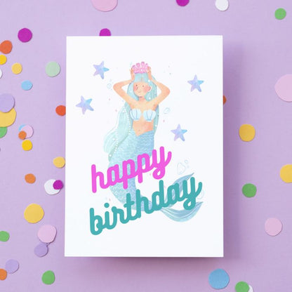 Mermaid Printable Birthday Card