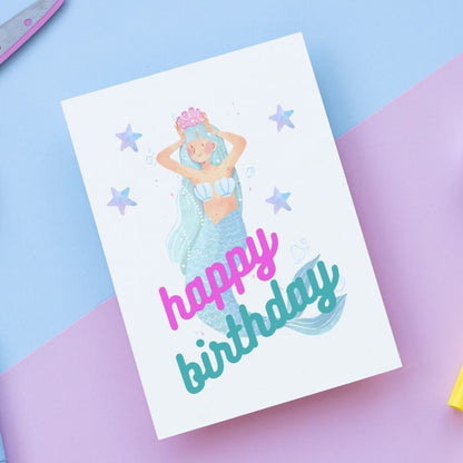 Mermaid Printable Birthday Card