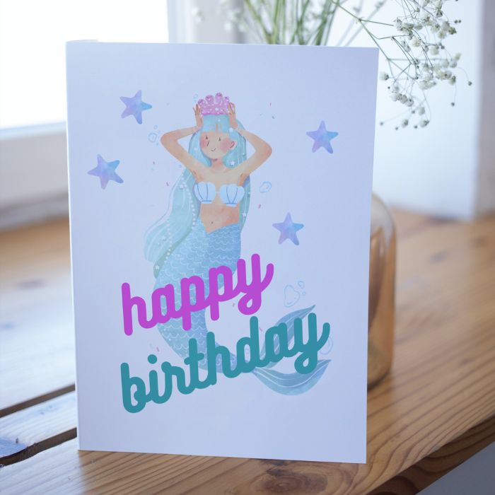 Mermaid Printable Birthday Card