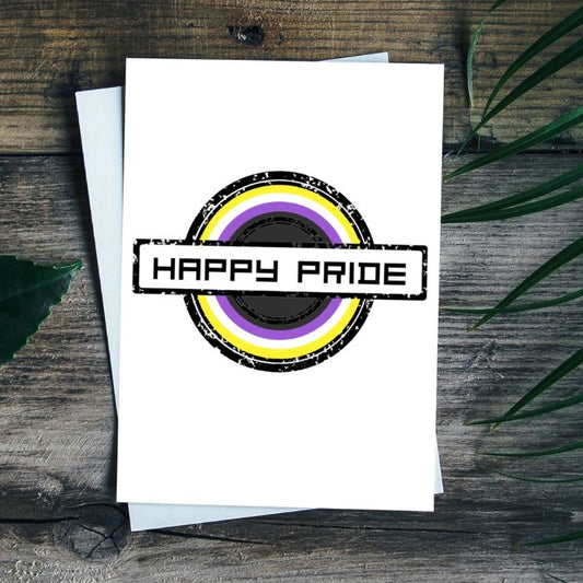 Non-Binary Pride Stamp Printable Card
