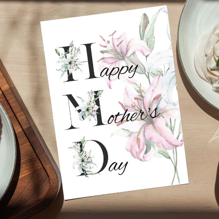 Happy Mother's Day Card Lily Bouquet