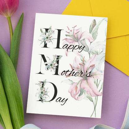 Happy Mother's Day Card Lily Bouquet