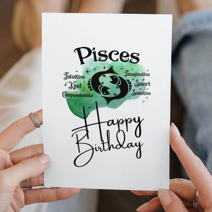 Pisces Printable Birthday Card