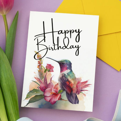 Hummingbird Printable Birthday Card