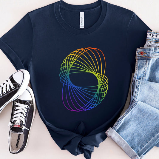 Rainbow Pride Shirt Geometric Design No 1