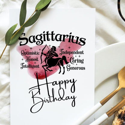 Sagittarius Printable Birthday Card