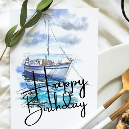 Sailboat Printable Birthday Card