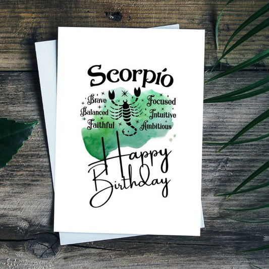 Scorpio Printable Birthday Card