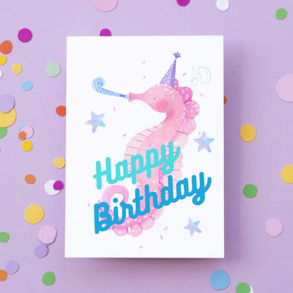 Happy Birthday Card Seahorse