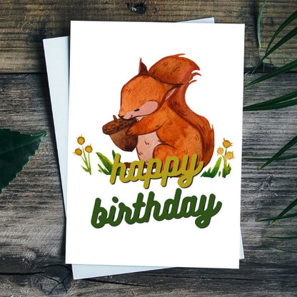 Squirrel Happy Birthday Card