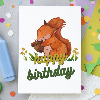 Squirrel Happy Birthday Card