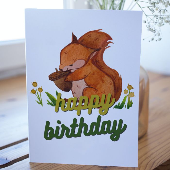 Squirrel Happy Birthday Card