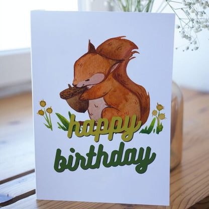 Squirrel Happy Birthday Card