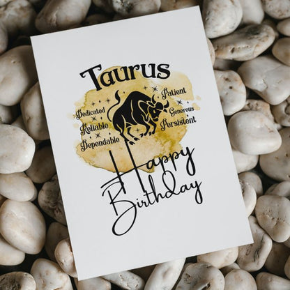 Taurus Printable Birthday Card