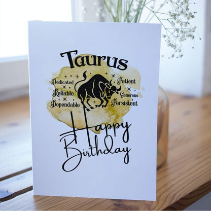 Taurus Printable Birthday Card