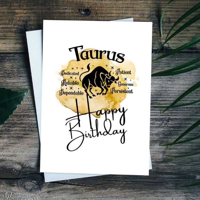 Taurus Printable Birthday Card