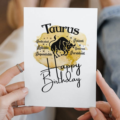 Taurus Printable Birthday Card