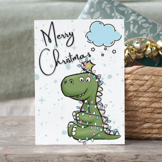 Trans Merry Christmas Card Tree Rex