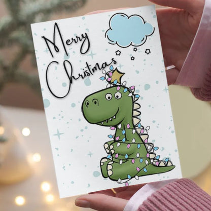 Trans Merry Christmas Card Tree Rex