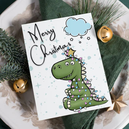 Trans Merry Christmas Card Tree Rex