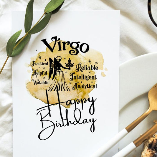 Virgo Printable Birthday Card