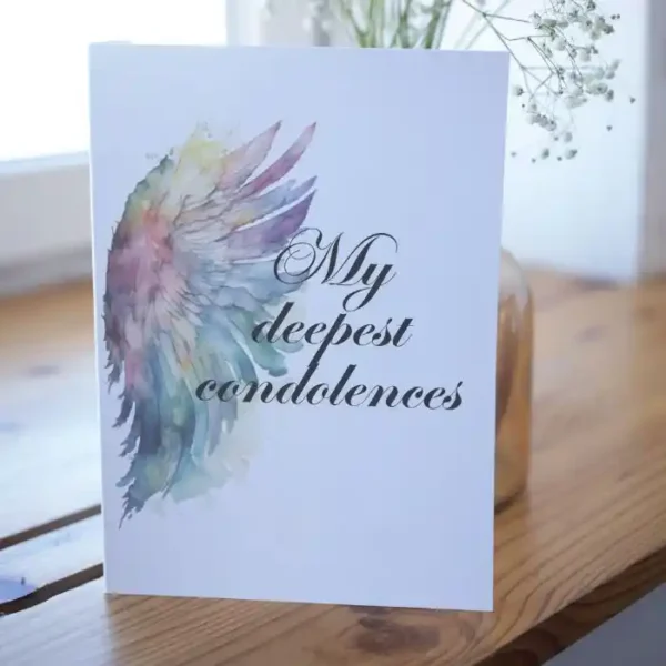 Printable Angel Wings Sympathy Card | Instant Download #5