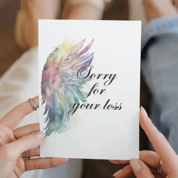 Printable Angel Wings Sympathy Card | Instant Download #5