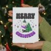 Merry Christmas card with a polar bear, designed for asexuals, perfect for printing and sharing holiday cheer.