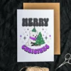 Printable Christmas card featuring a polar bear, spreading joy for asexual holiday festivities.
