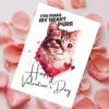 Printable Cat Love Valentine's Day Card | Instant Download #02