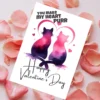 Printable Cat Love Valentine's Day Card | Instant Download