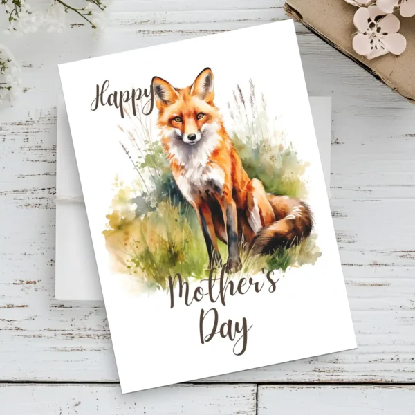 Printable Fox Mother's Day Card | Instant Download