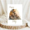 Heartwarming watercolor art of a mother grizzly bear and her cub, designed for a Mother's Day card.