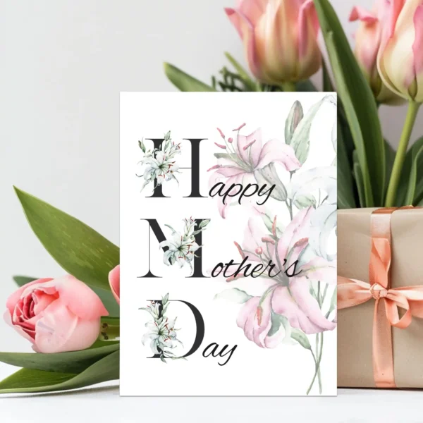 Printable Mother's Day Card Lily Bouquet | Instant Download