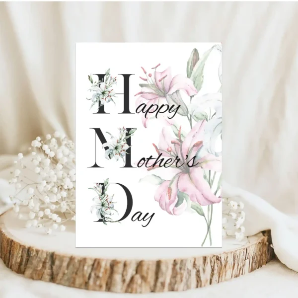 Printable Mother's Day Card Lily Bouquet | Instant Download