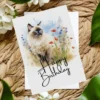 Printable Birman Cat Birthday Card | Instant Download