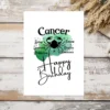 Cancer birthday card with character traits, designed with a green watercolor background symbolizing the water element.